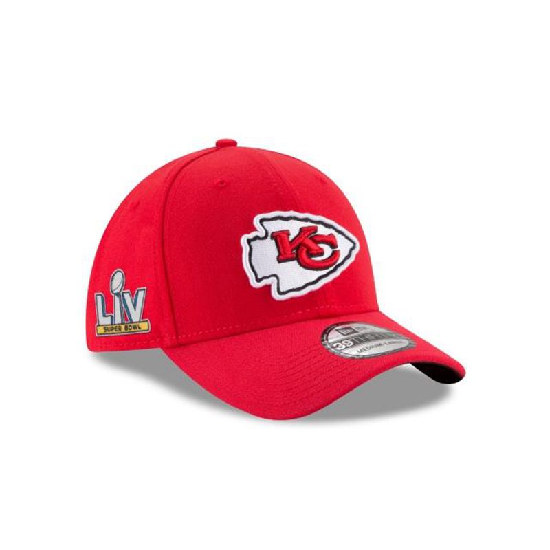 NFL Kansas City Chiefs Super Bowl Lv Side Patch 39Thirty Stretch Fit (IXU3256) - Red New Era Caps